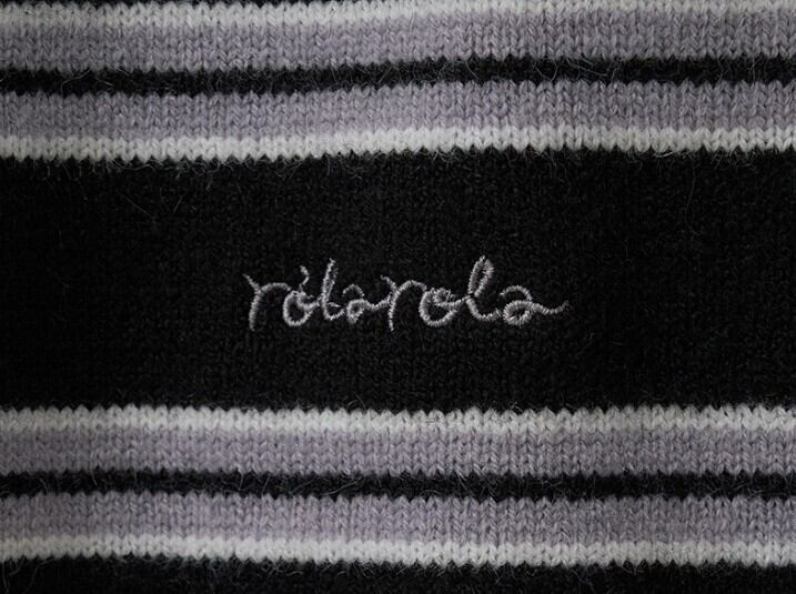 ☆rolarola人気商品最低価！！★IVE ウォニョン 着用！！【rolarola】ONE OFF SHOULDER STRIPE WOOL BLENDED CARDIGAN BLACK