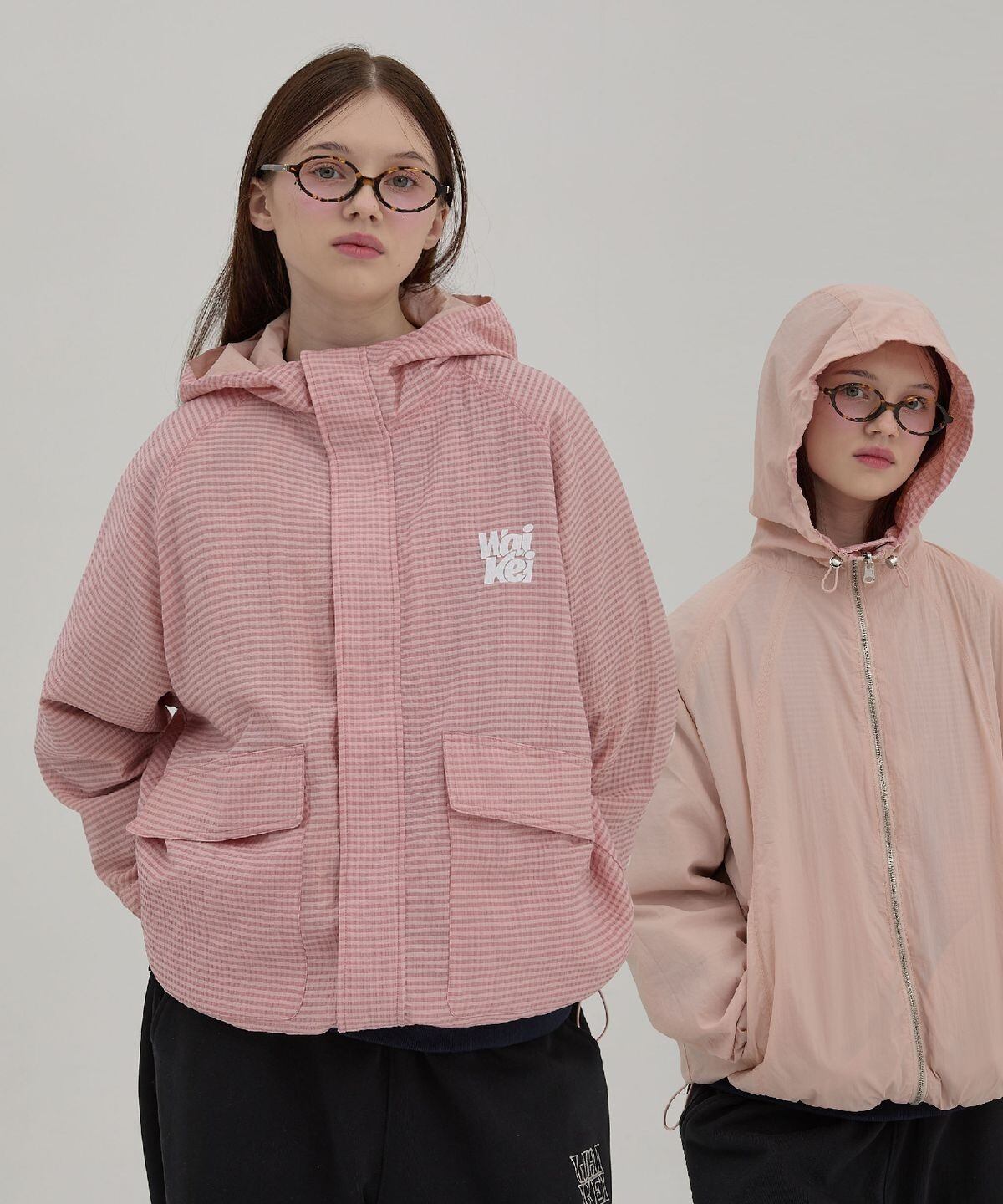 ★QWER チョダン & ヒナ & マジェンタ & シヨン 着用！！【WAIKEI】reversible check windbreaker