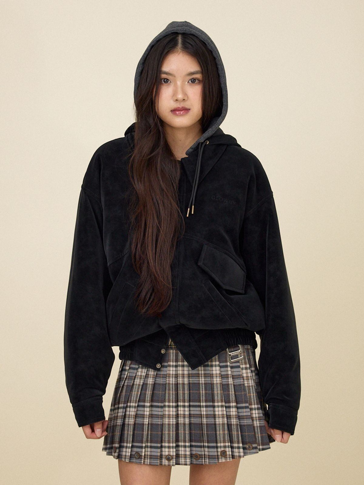 在庫少なめ！★RIIZE アントン 着用！！【GLOWNY】URBAN SUEDE JUMPER (BLACK)