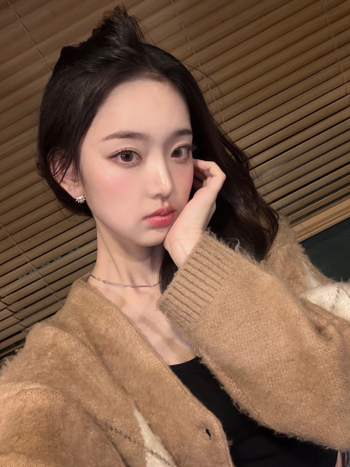 ★KiiiKiii イソル 着用！！【OAFISH】SCATTERED ARGYLE CARDIGAN, CAMEL
