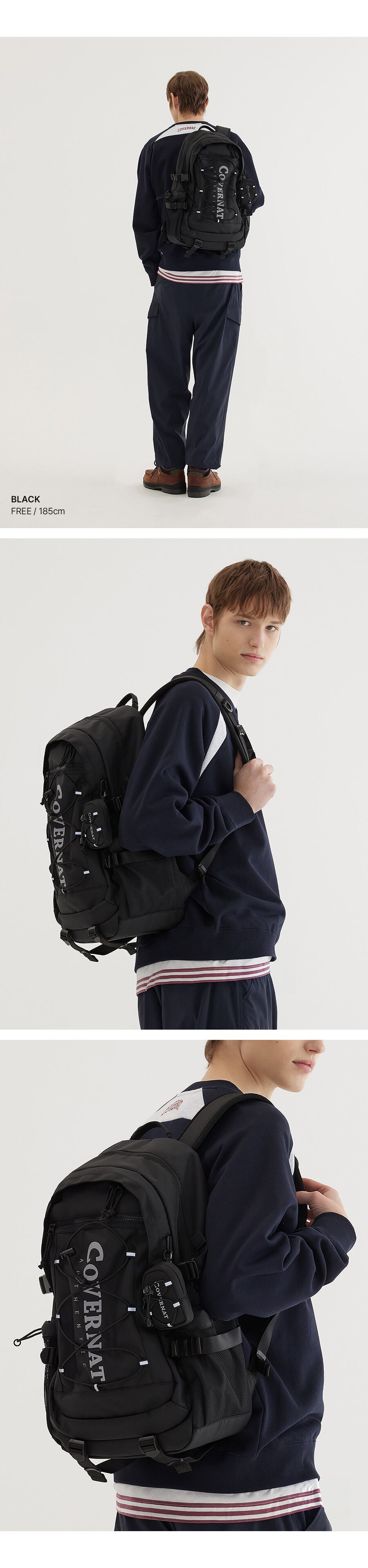 特典対象外商品！★TXT スビン 着用！【COVERNAT】New Authentic Backpack 31L Black
