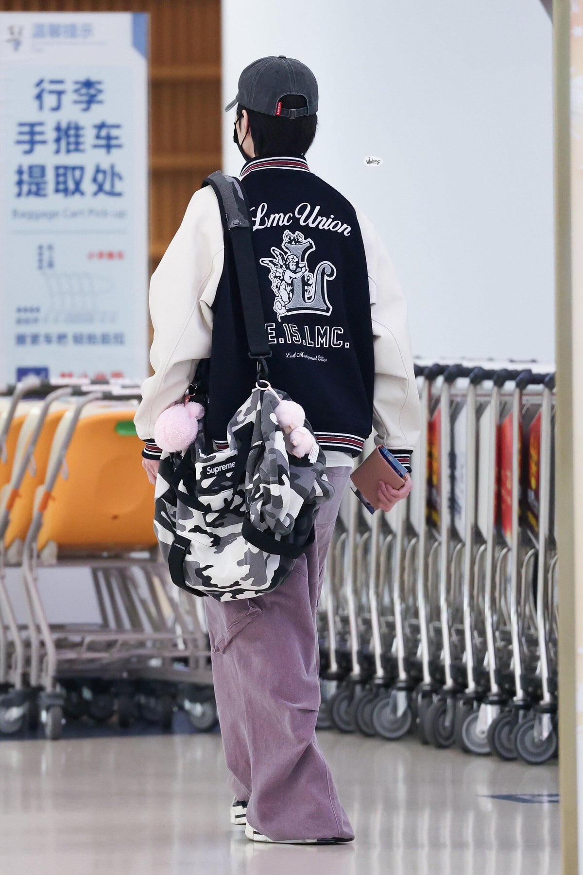 ★WayV ヘンドリー 着用！！【LMC】UNION ANGEL VARSITY JACKET navy