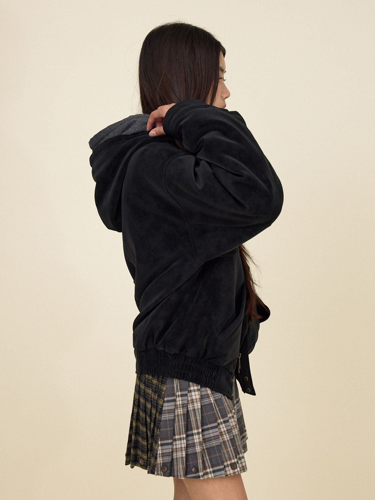 在庫少なめ！★RIIZE アントン 着用！！【GLOWNY】URBAN SUEDE JUMPER (BLACK)