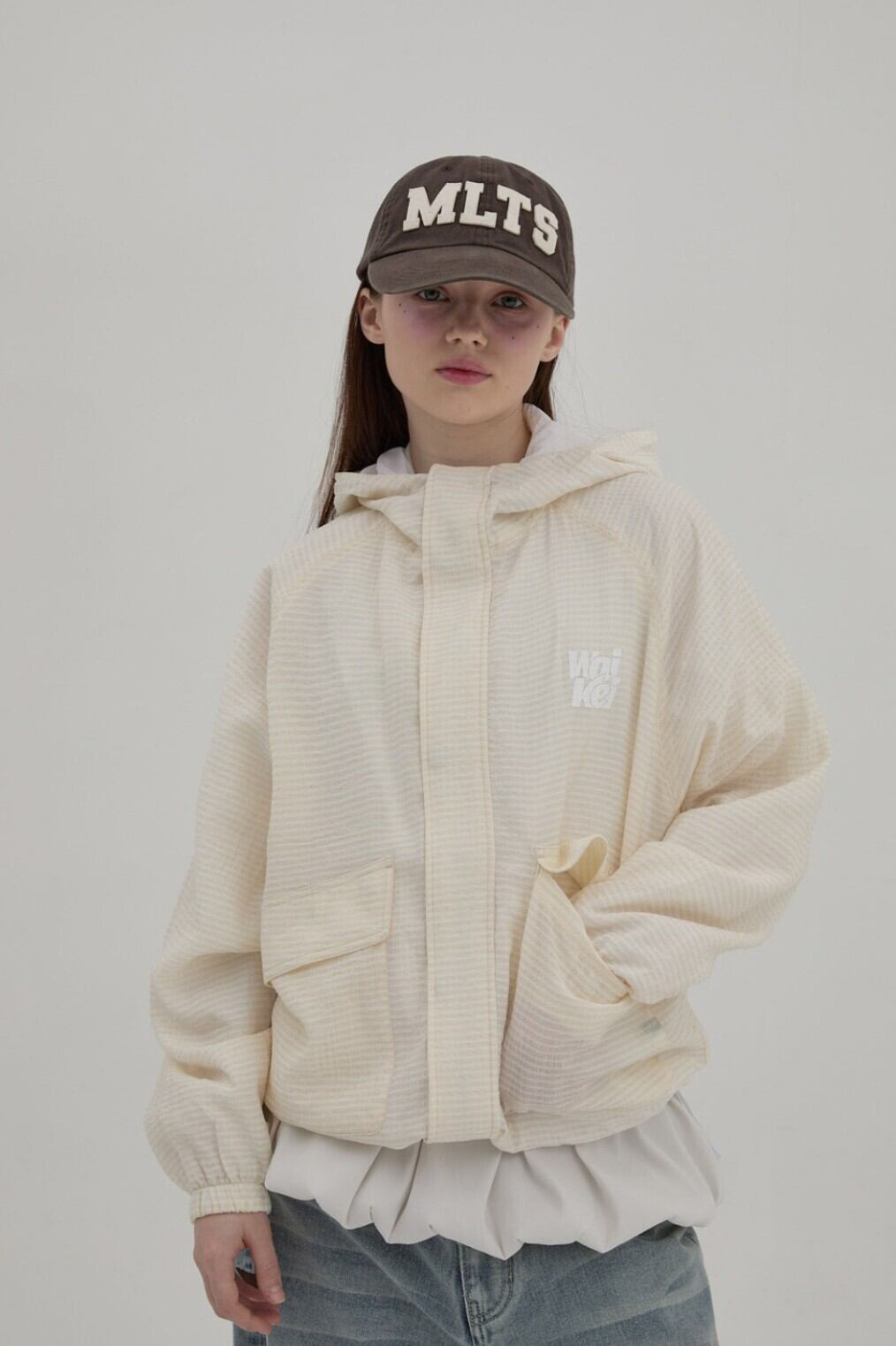 ★QWER チョダン & ヒナ & マジェンタ & シヨン 着用！！【WAIKEI】reversible check windbreaker