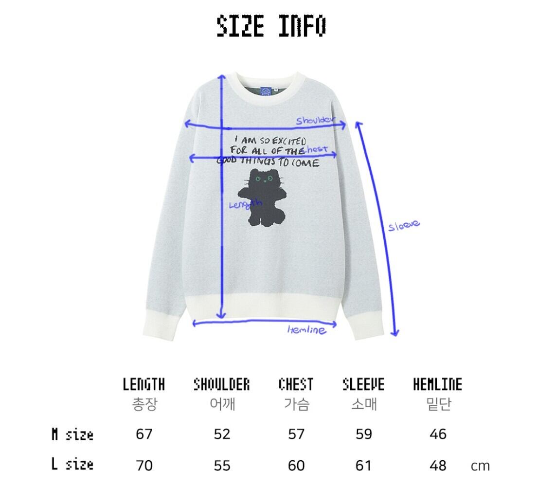 11/13までセール！★ZEROBASEONE ジウン 着用！！【LMR】CAT CHARACTER LETTERING JACQUARD KNIT PULLOVER