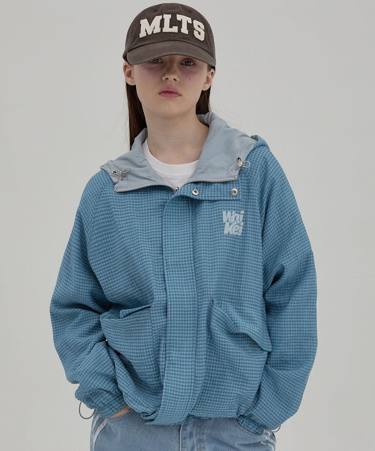 ★QWER チョダン & ヒナ & マジェンタ & シヨン 着用！！【WAIKEI】reversible check windbreaker